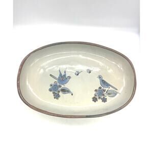Ken Edwards Mexican To ala El Palomar Blue Bird Butterfly Pottery Platter 17.75”